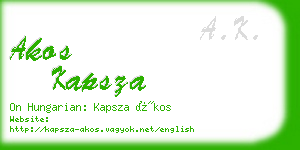 akos kapsza business card